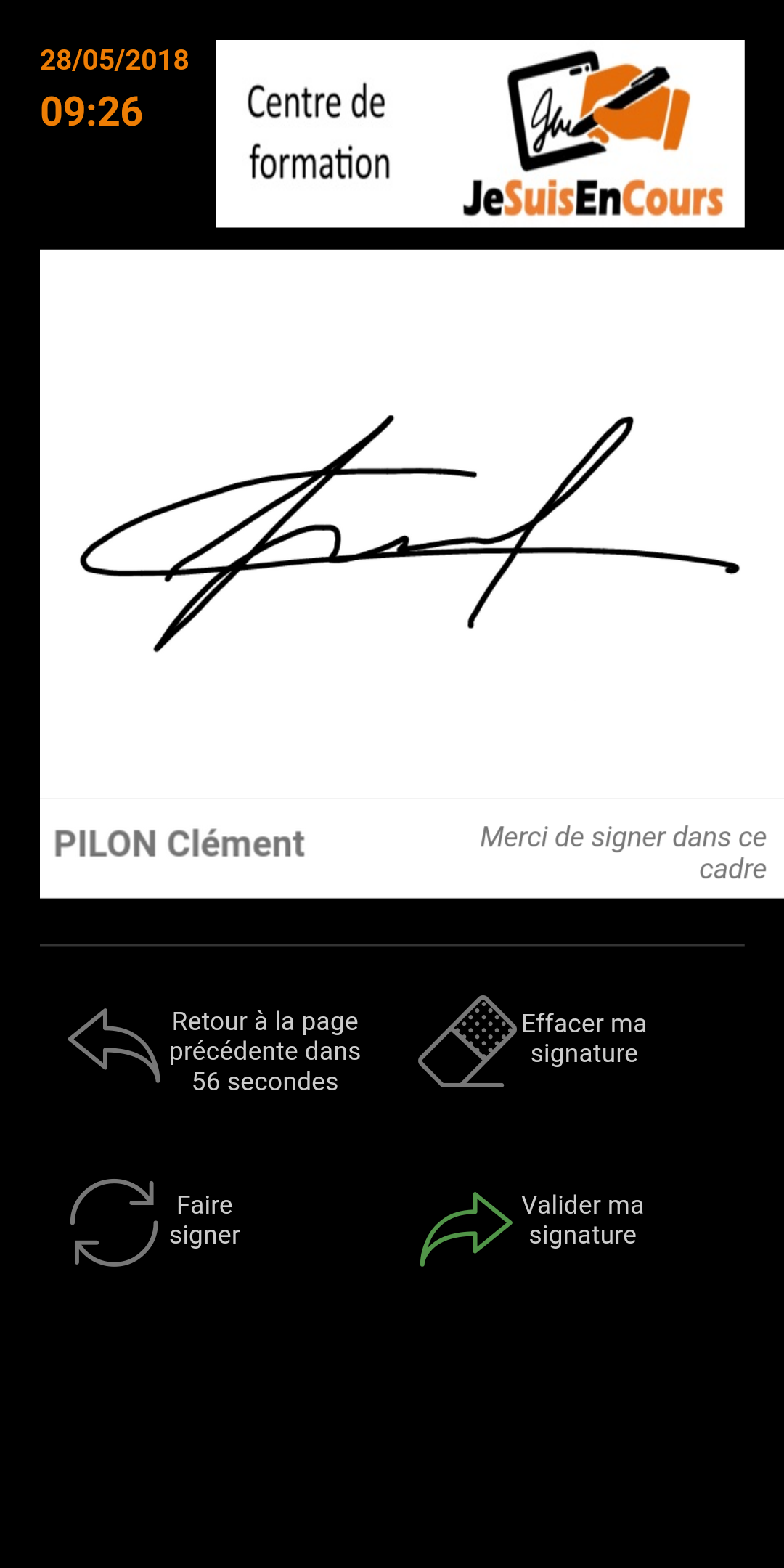 Signature mobile